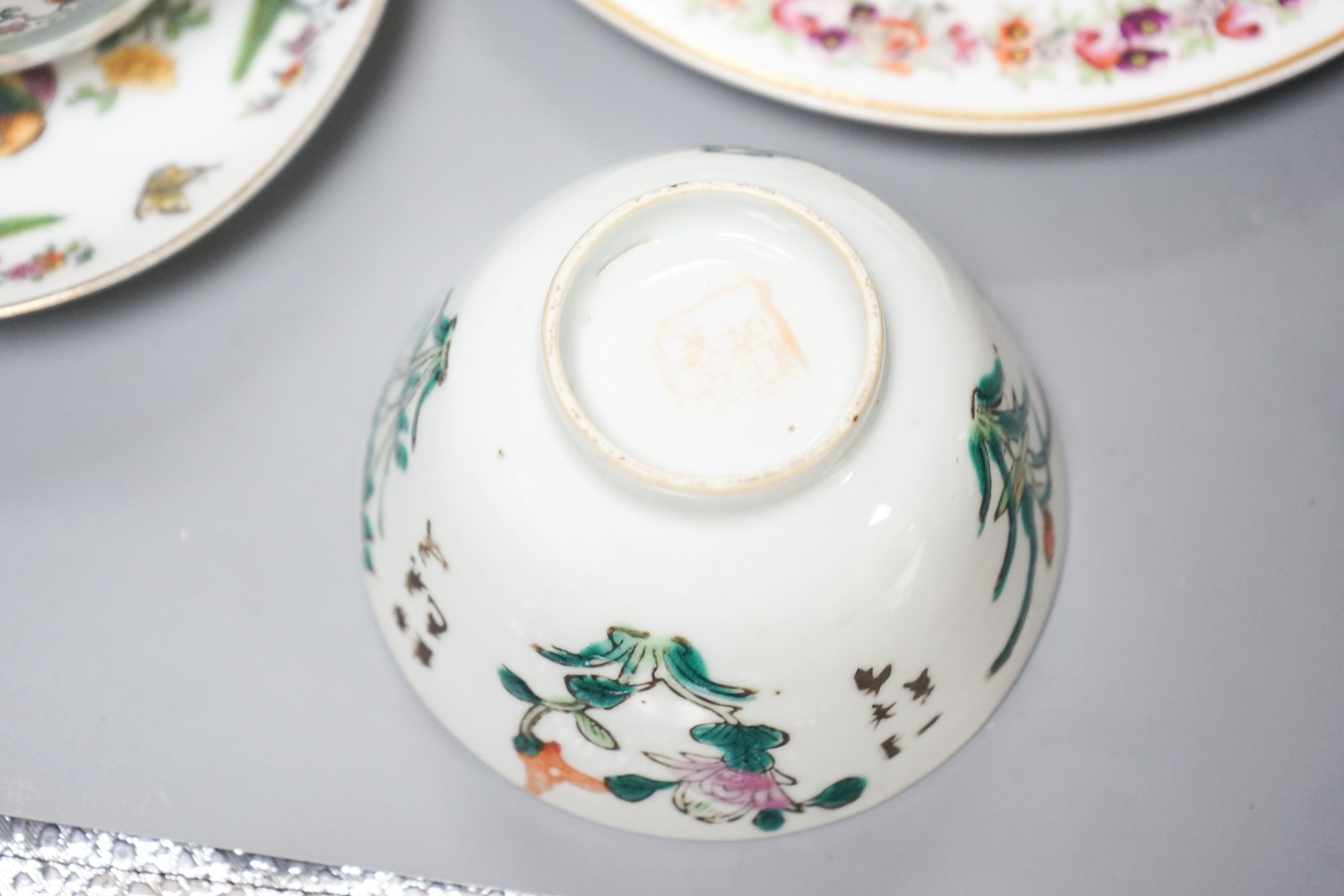 A group of Continental ceramics, a Bohemian glass goblet and Royal Crown Derby items